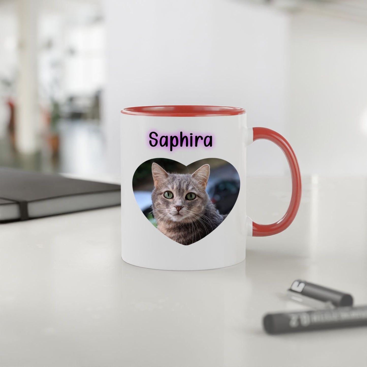 Mug céramique 2 couleurs-Votre animal préféré-Impressions 2 côtés