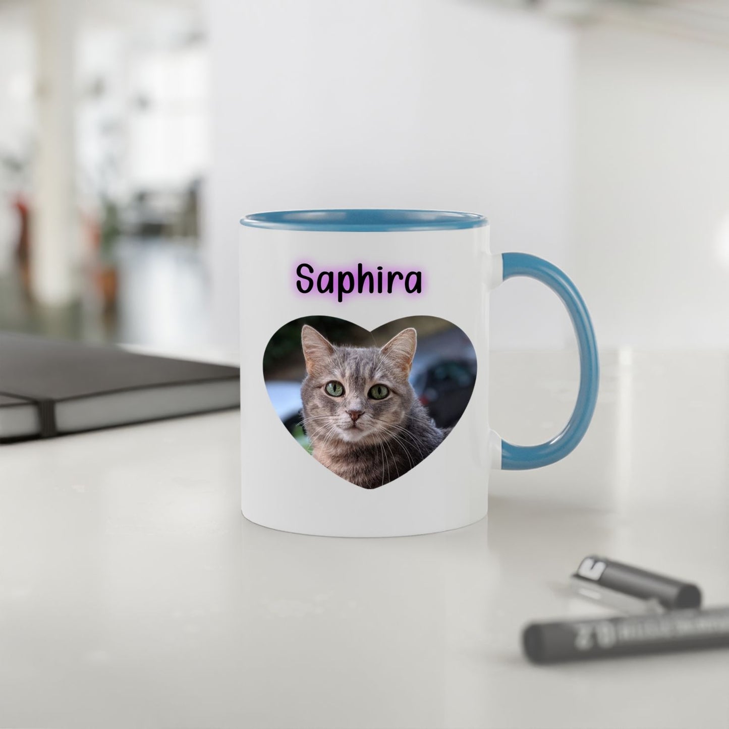 Mug céramique 2 couleurs-Votre animal préféré-Impressions 2 côtés