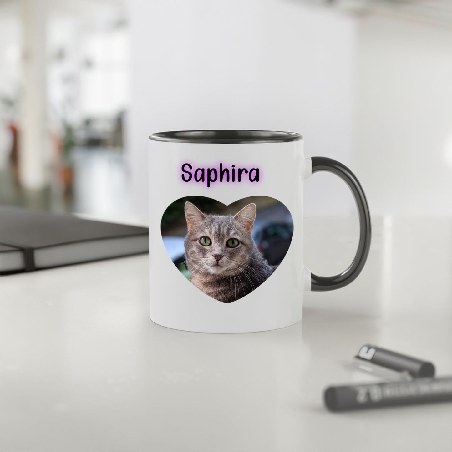 Mug céramique 2 couleurs-Votre animal préféré-Impressions 2 côtés