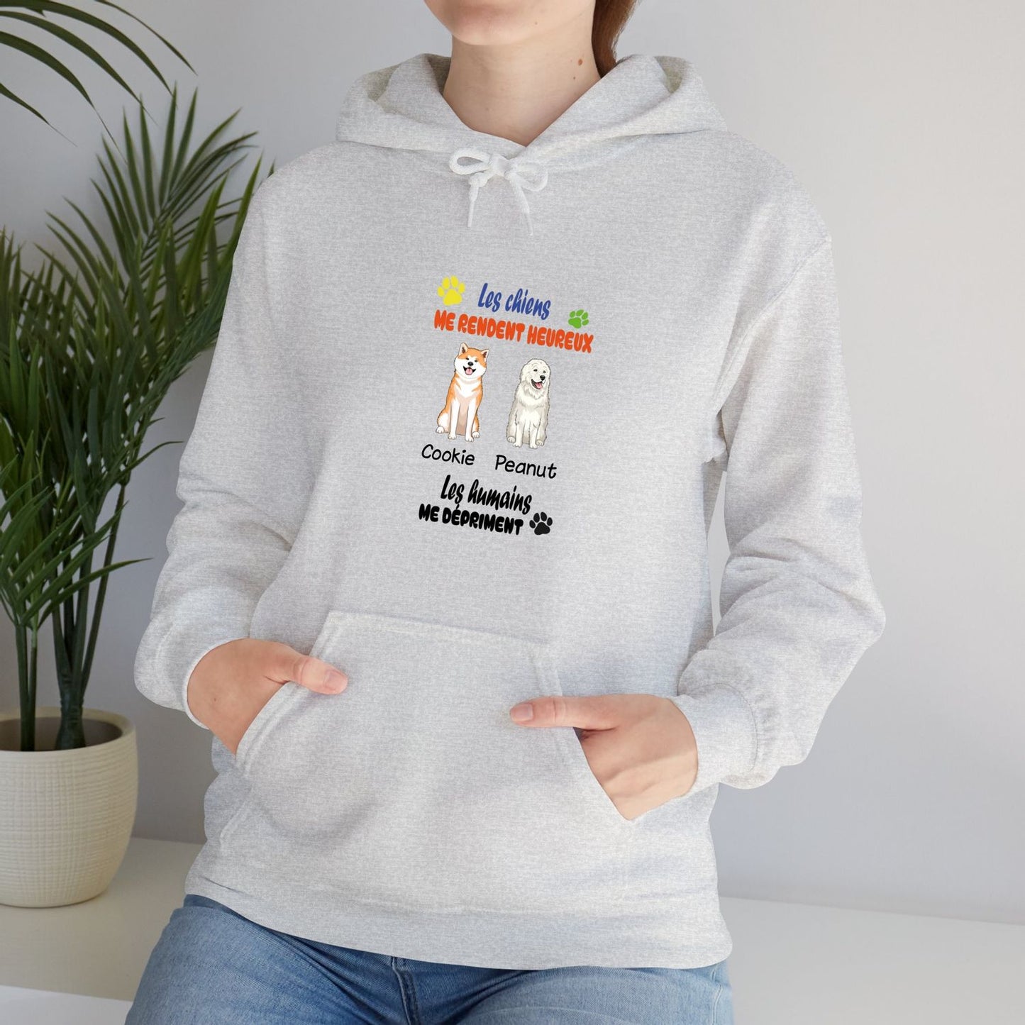 Sweatshirt-1 à 4 chiens-couleurs claires