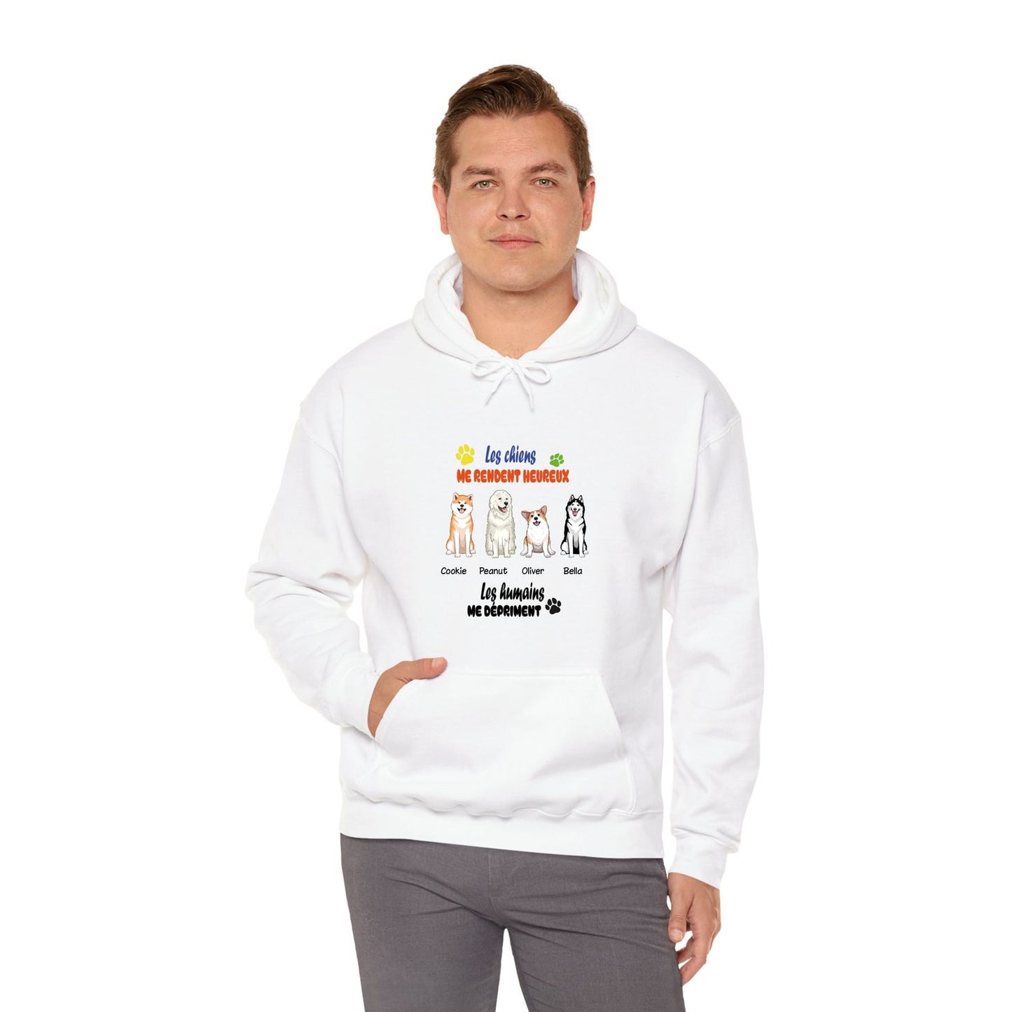 Sweatshirt-1 à 4 chiens-couleurs claires