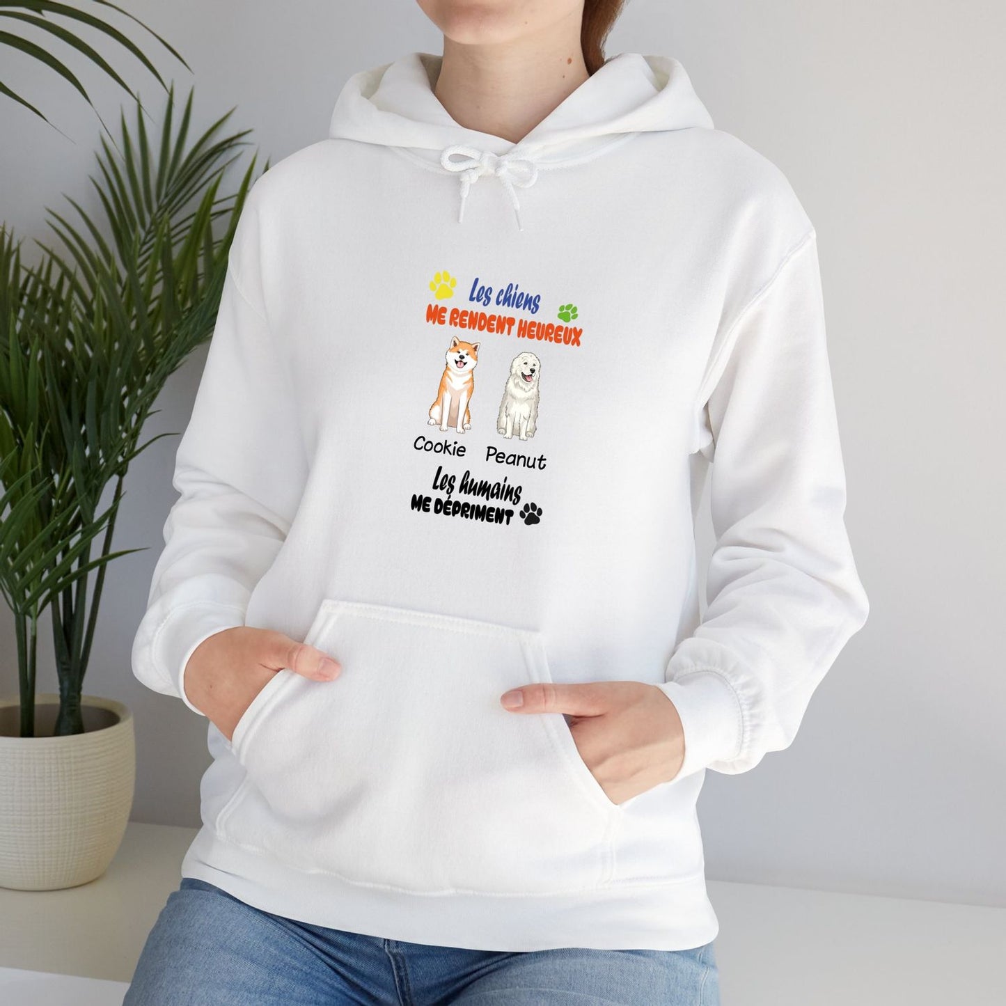 Sweatshirt-1 à 4 chiens-couleurs claires
