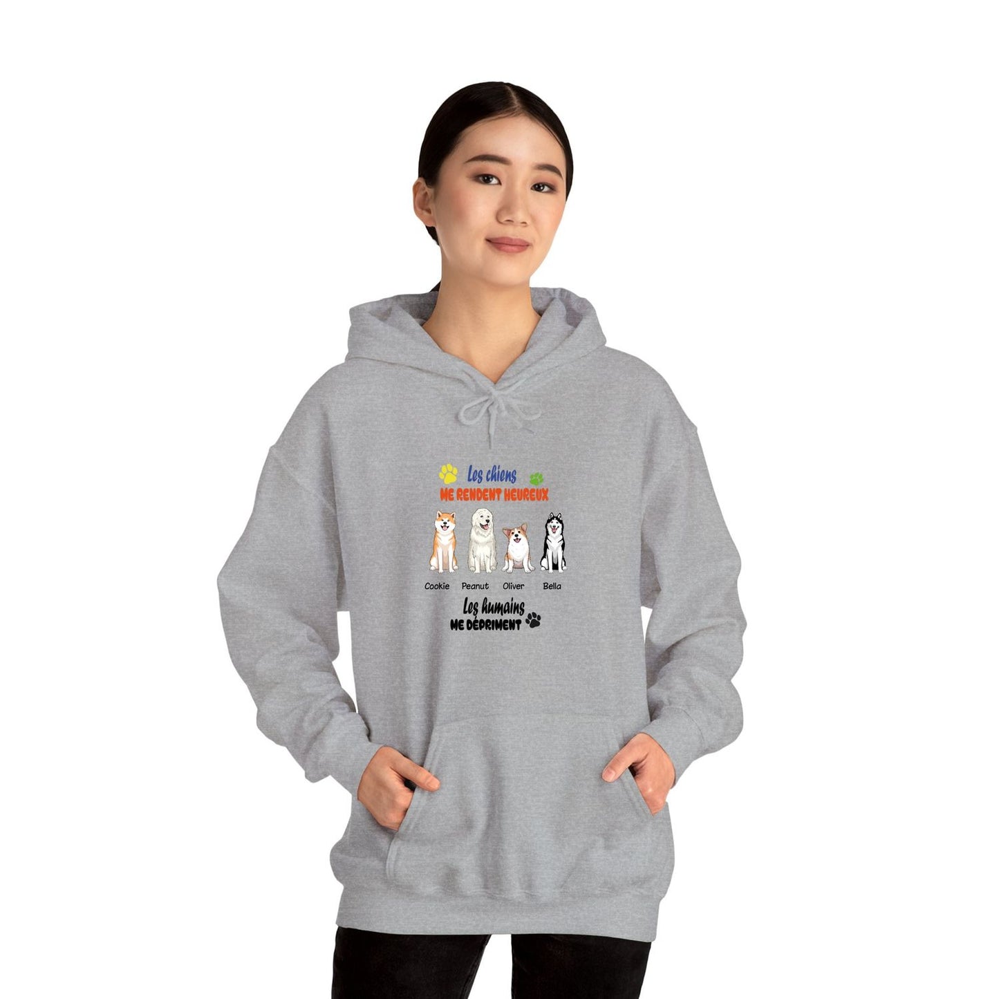 Sweatshirt-1 à 4 chiens-couleurs claires