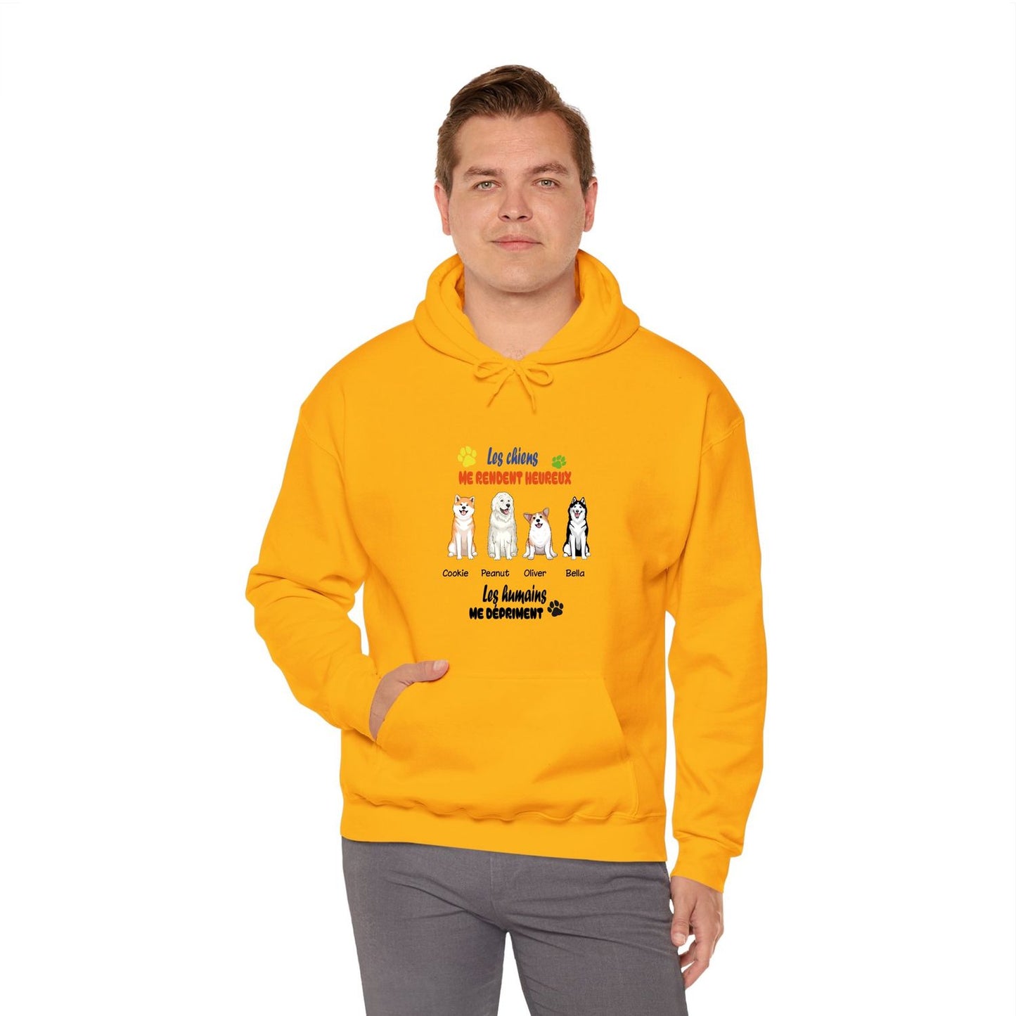Sweatshirt-1 à 4 chiens-couleurs claires