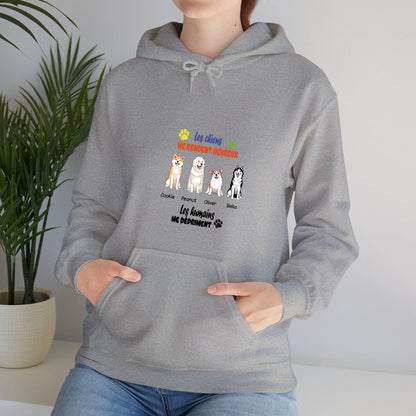 Sweatshirt-1 à 4 chiens-couleurs claires