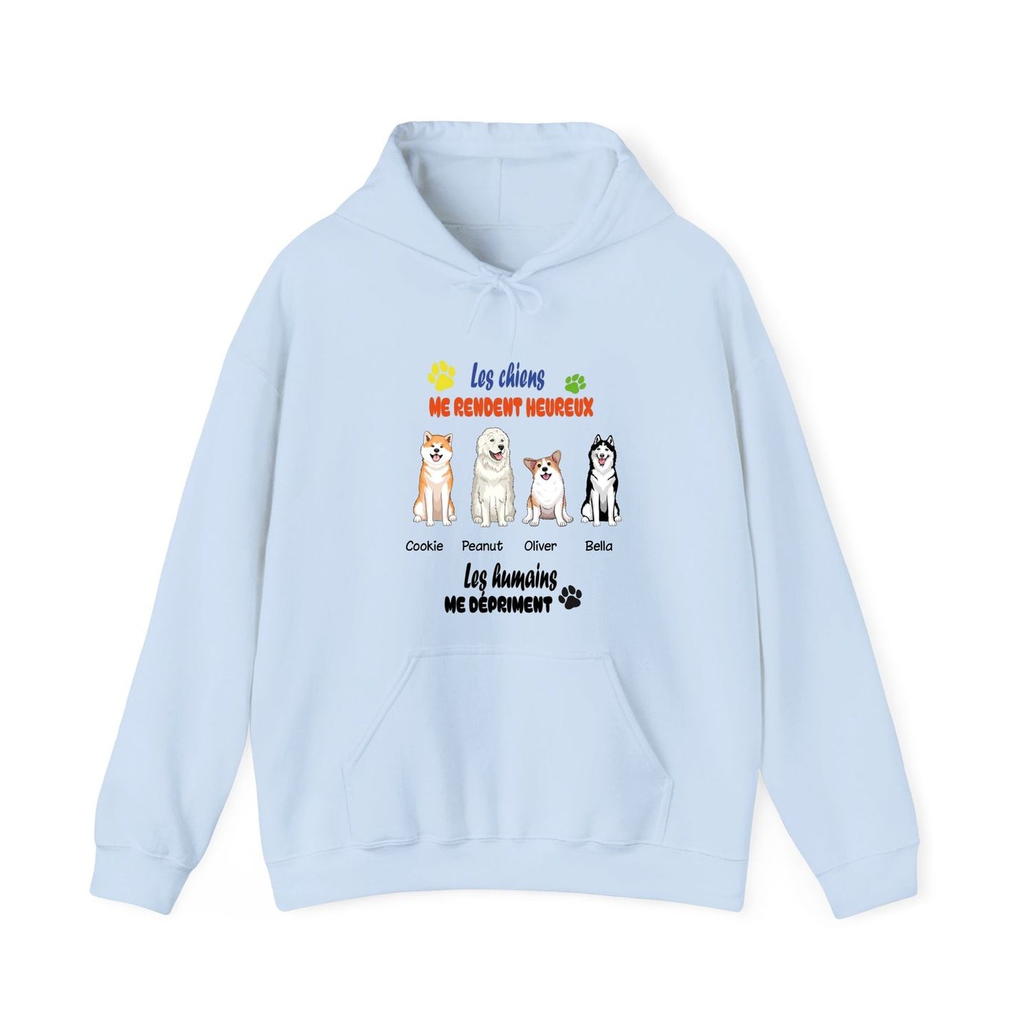 Sweatshirt-1 à 4 chiens-couleurs claires