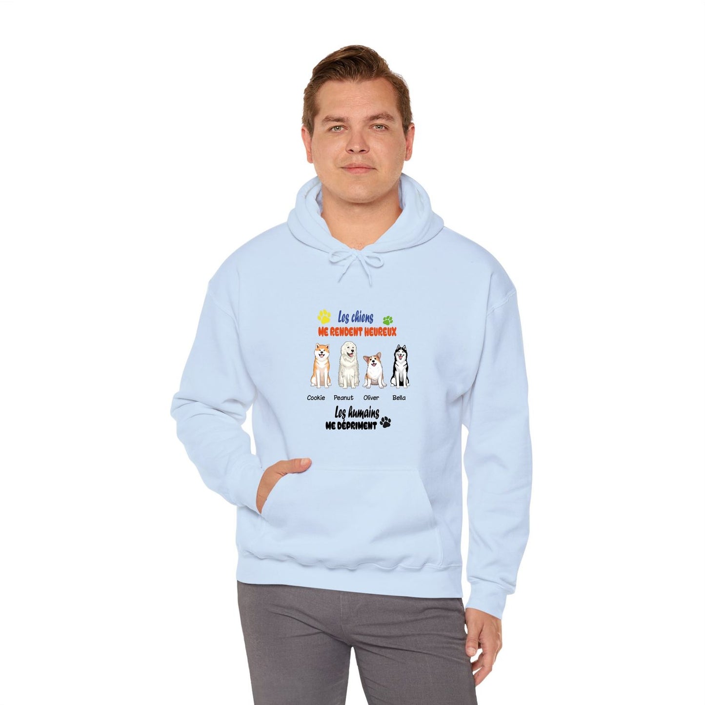 Sweatshirt-1 à 4 chiens-couleurs claires