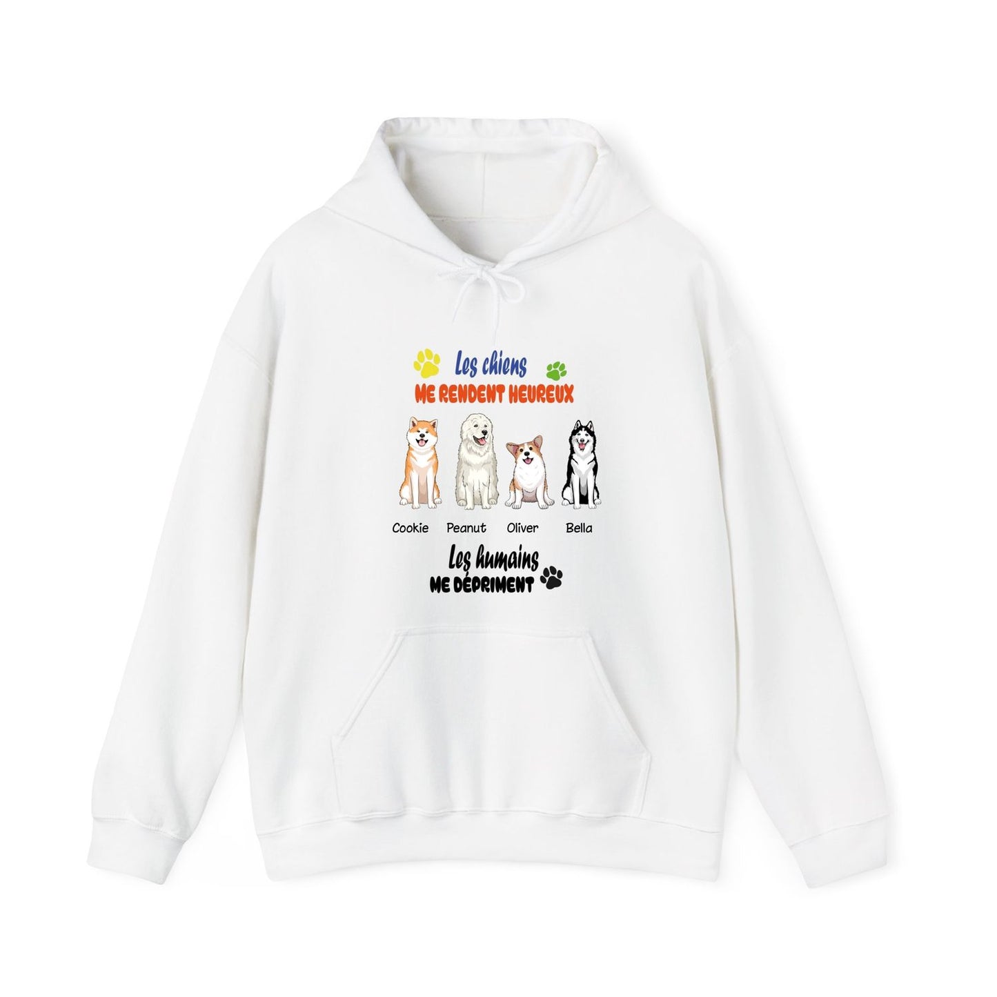 Sweatshirt-1 à 4 chiens-couleurs claires