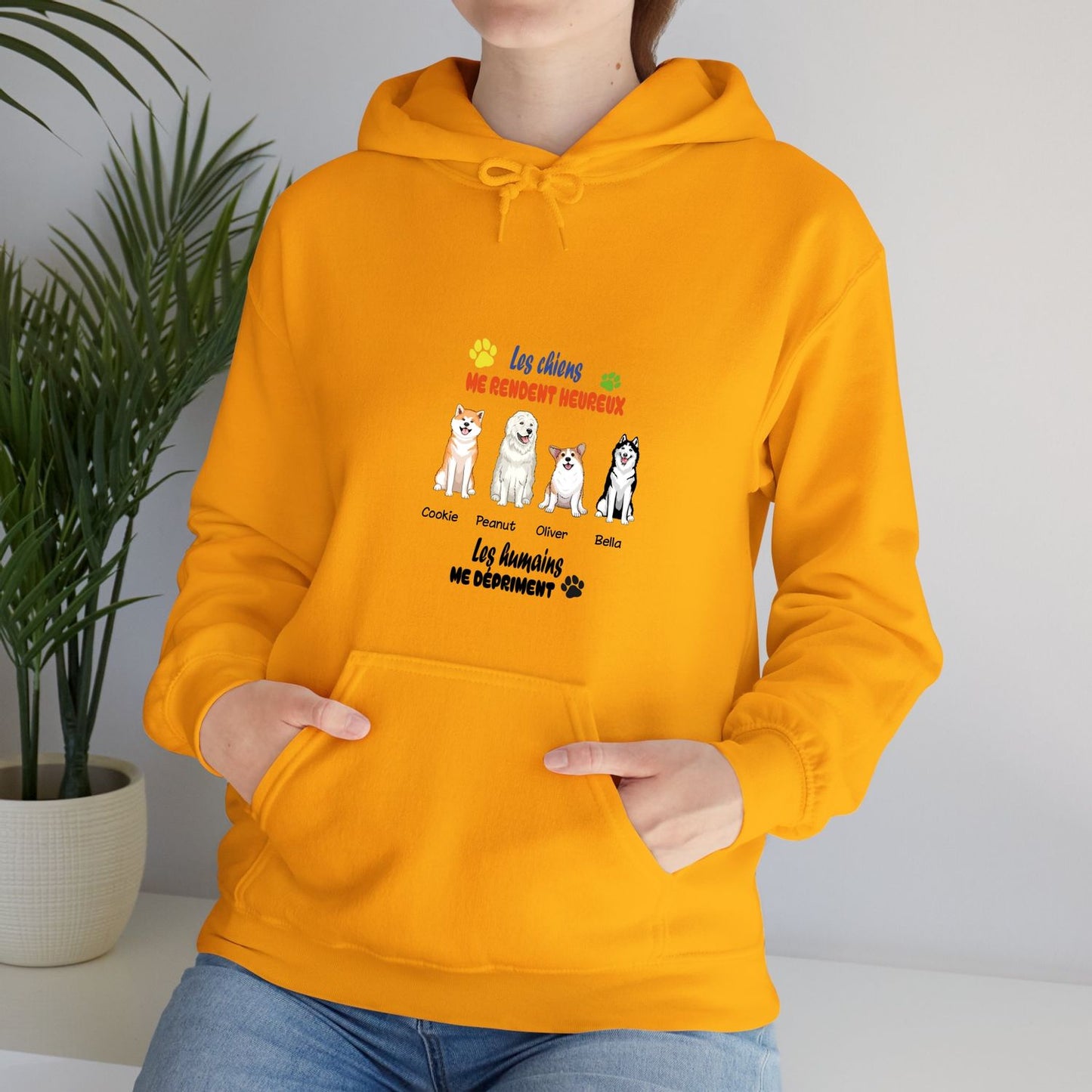 Sweatshirt-1 à 4 chiens-couleurs claires