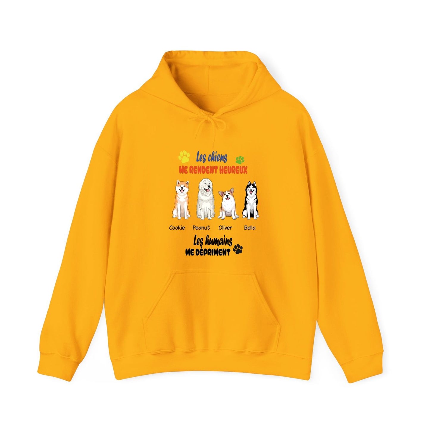 Sweatshirt-1 à 4 chiens-couleurs claires