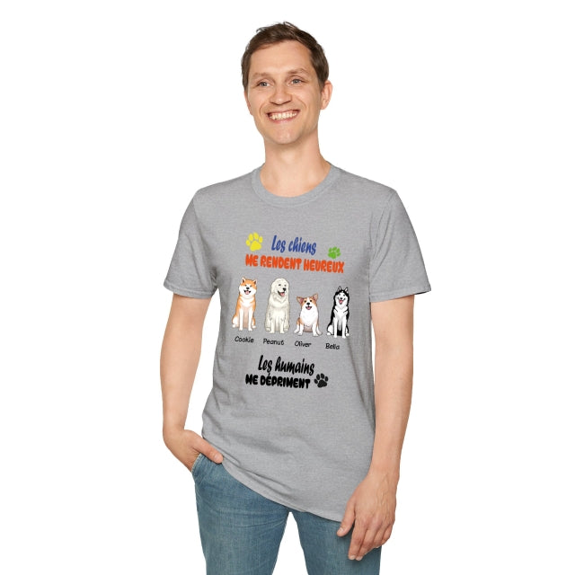 T-shirt-Les chiens me rendent heureux