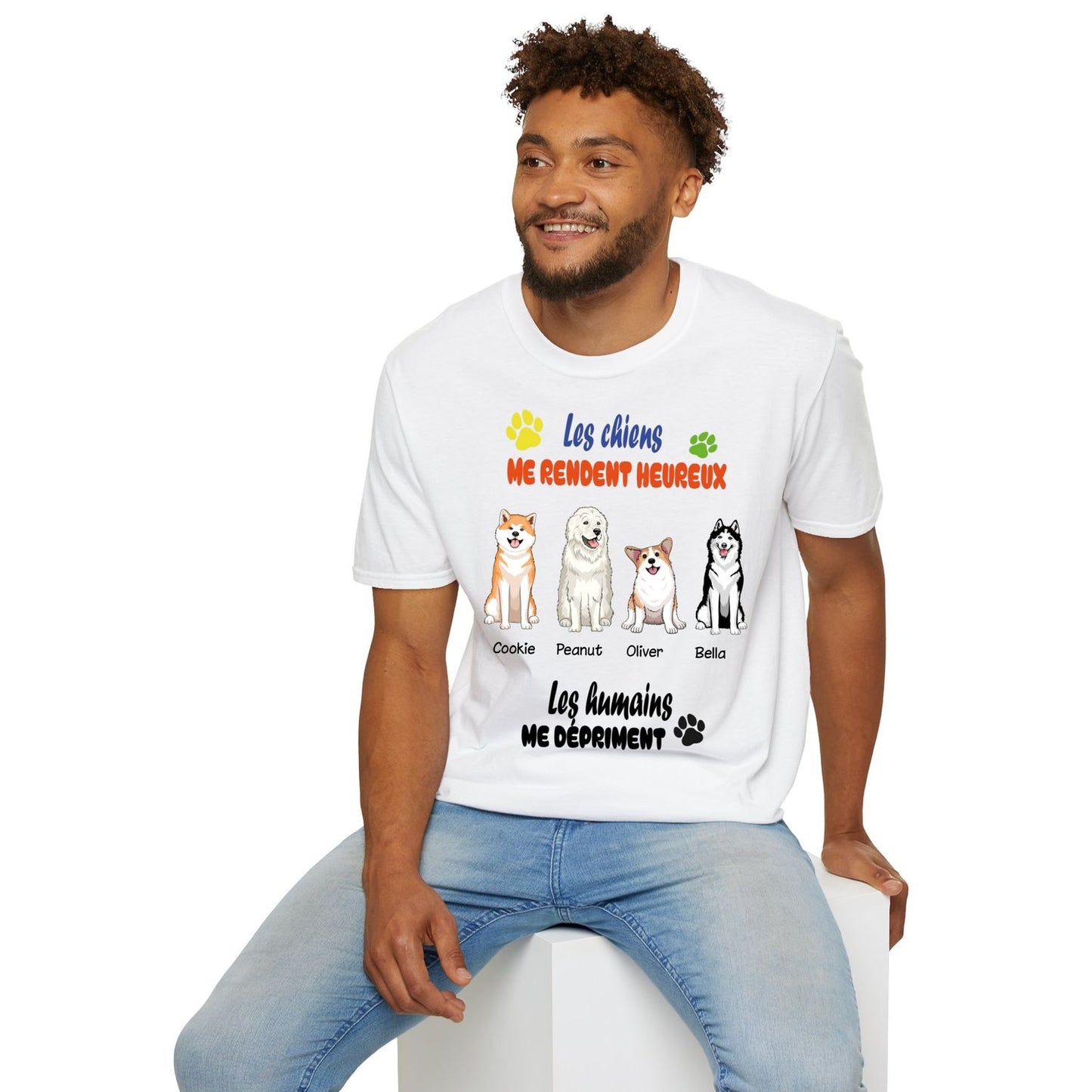 T-shirt-Les chiens me rendent heureux