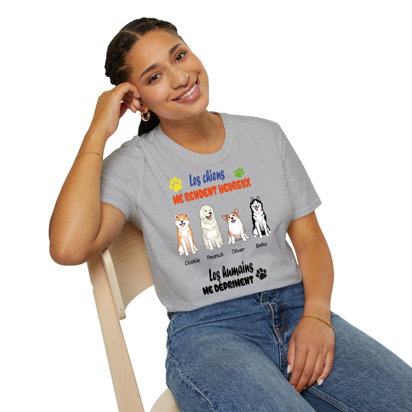 T-shirt-Les chiens me rendent heureux